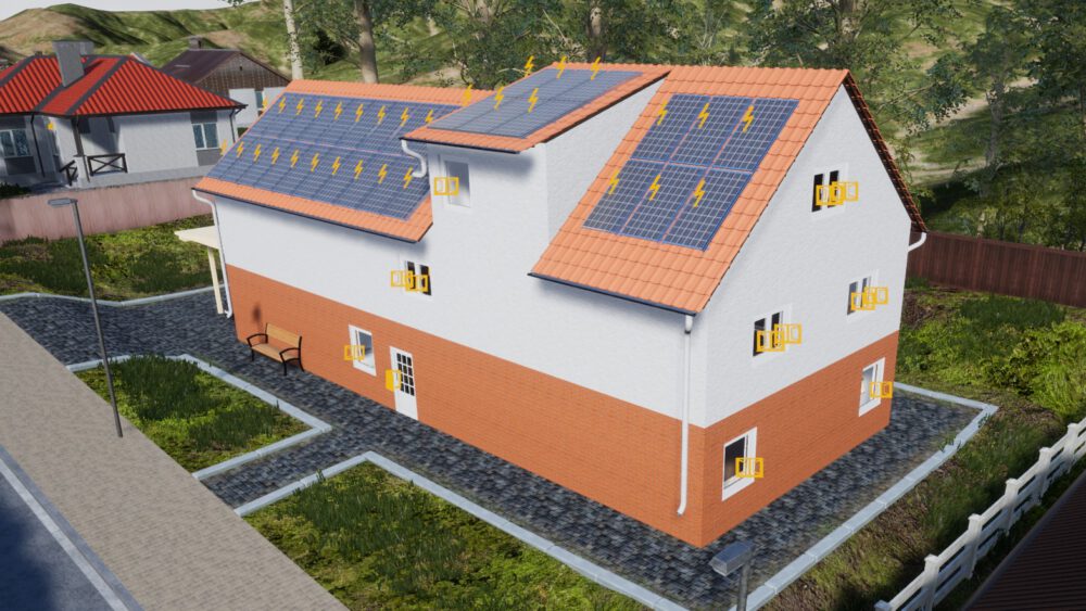 Wohnhaus mit Photovoltaik-Anlage