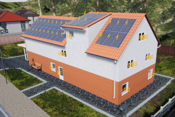 Wohnhaus mit Photovoltaik-Anlage